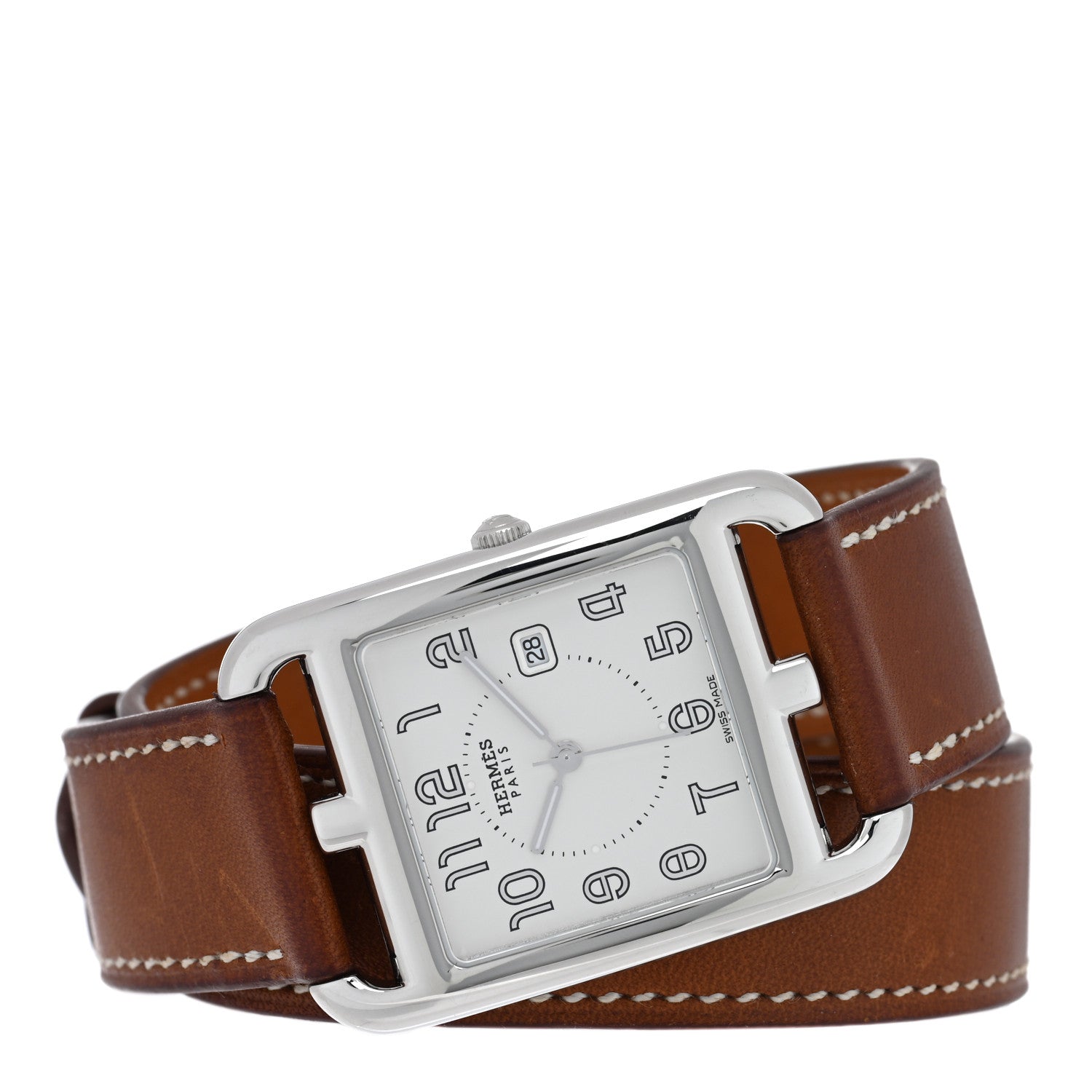Hermes Stainless Steel Barenia 29mm Cape Cod Double Tour Quartz Watch Fauve 2 of 5