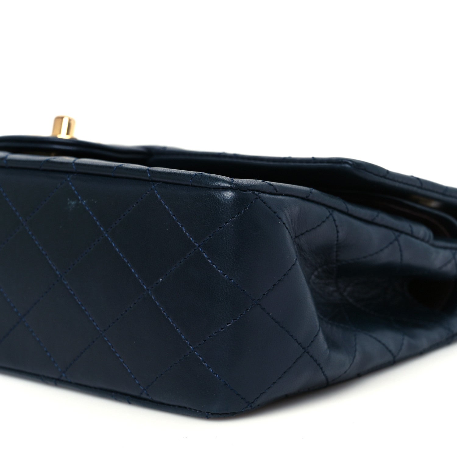 Chanel Lambskin Quilted Medium Double Flap Navy 12 of 12