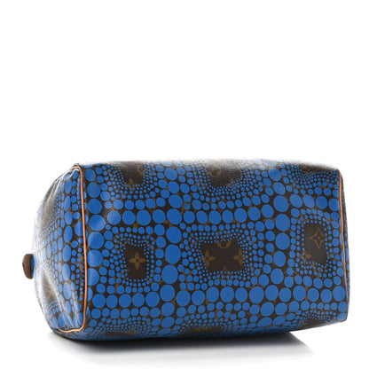 Louis Vuitton Monogram Kusama Town Speedy 30 Blue 4 of 11