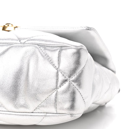 Chanel Metallic Lambskin Quilted Medium Chanel 19 Flap Silver 6 of 9