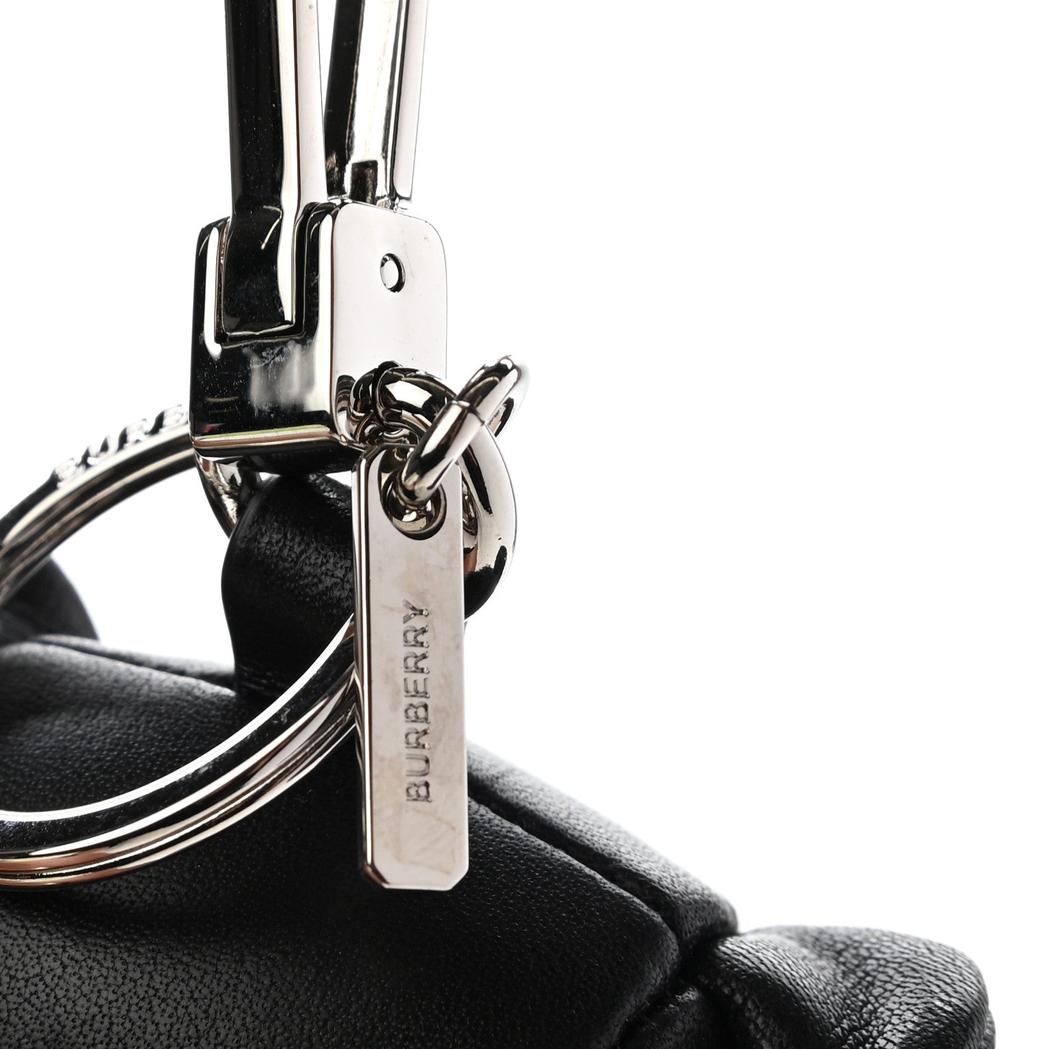 Burberry Grained Calfskin Vintage Check Thomas Trench Teddy Bear Keychain Charm Black 5 of 9