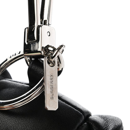 Burberry Grained Calfskin Vintage Check Thomas Trench Teddy Bear Keychain Charm Black 5 of 9