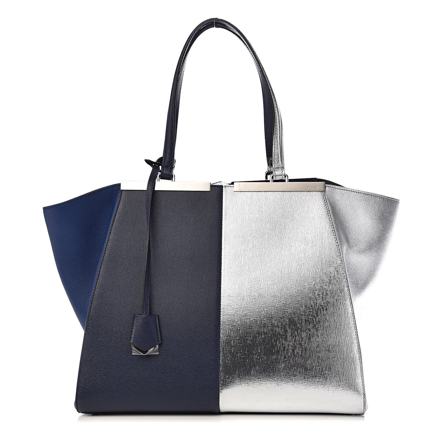 Vitello Elite Bi-Color Large 3Jours Tote Argento Palladio