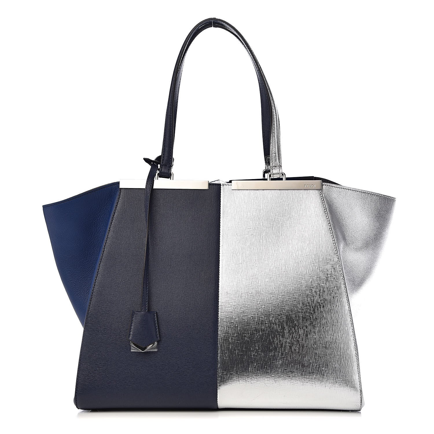 Fendi Vitello Elite Bi-Color Large 3Jours Tote Argento Palladio 1 of 14