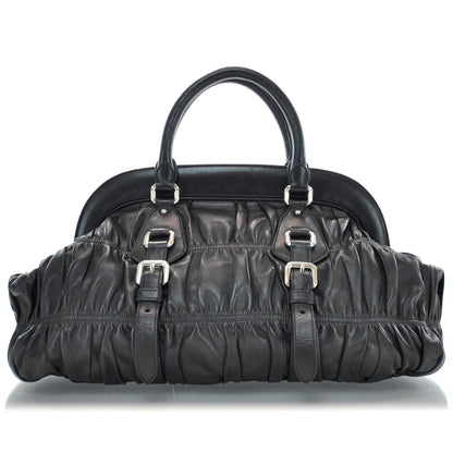 Prada Nappa Leather Gaufre Framed Bag Nero Black 1 of 9