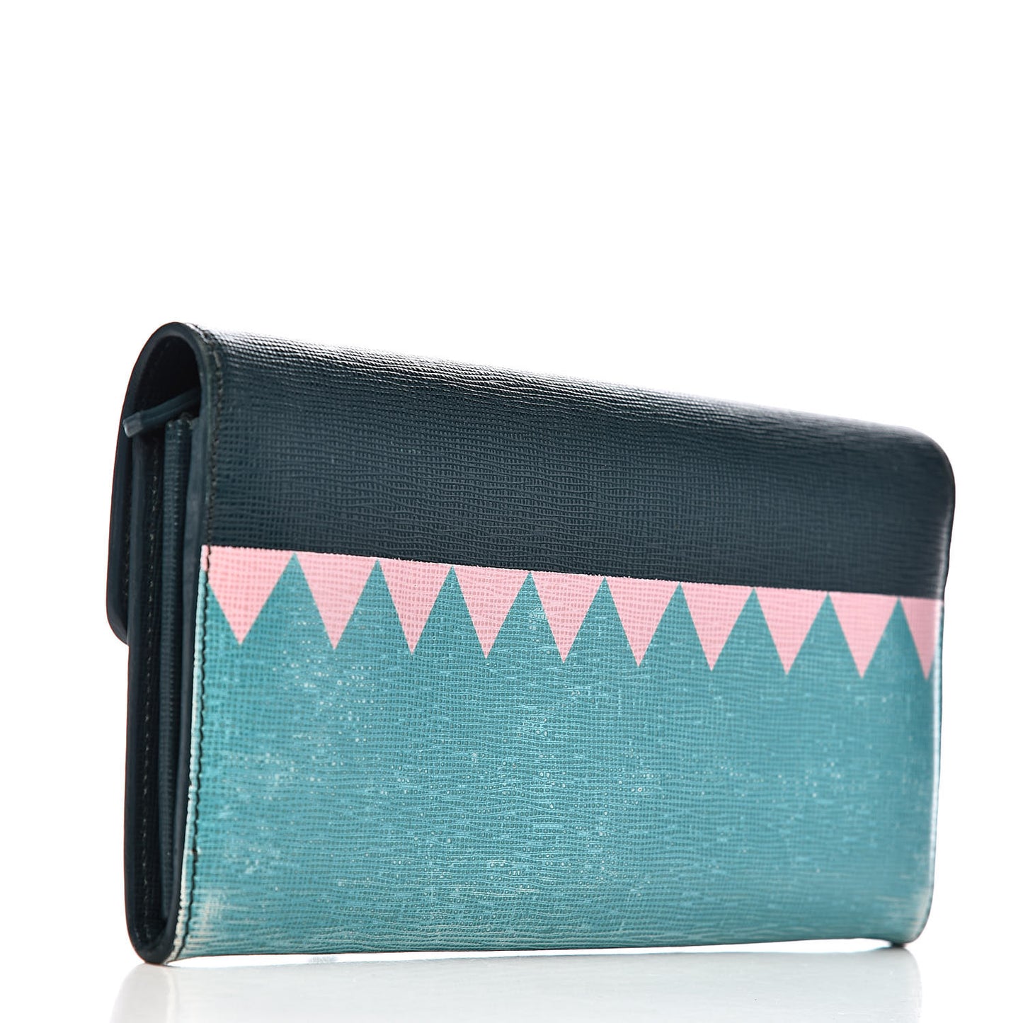 Vitello Crystal Tooth Monster Continental Wallet Oceano Multicolor