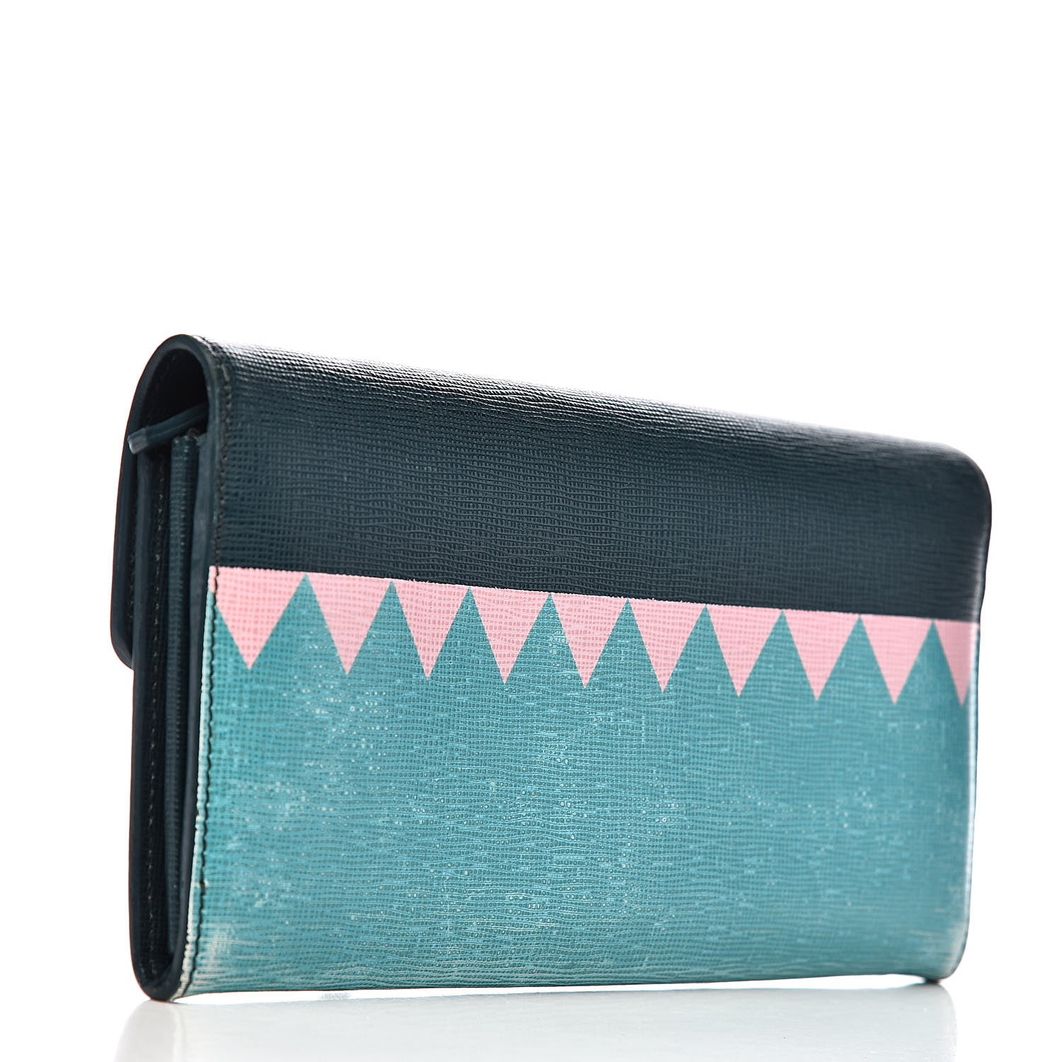 Fendi Vitello Crystal Tooth Monster Continental Wallet Oceano Multicolor 3 of 15