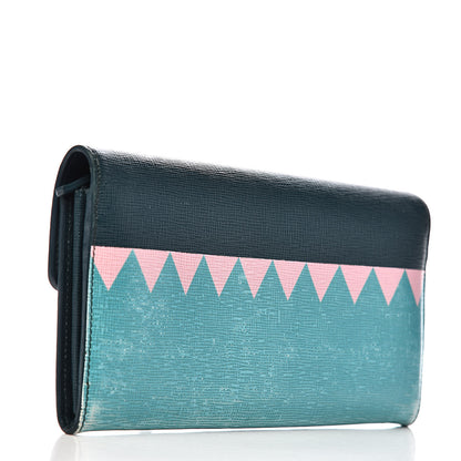 Fendi Vitello Crystal Tooth Monster Continental Wallet Oceano Multicolor 3 of 15