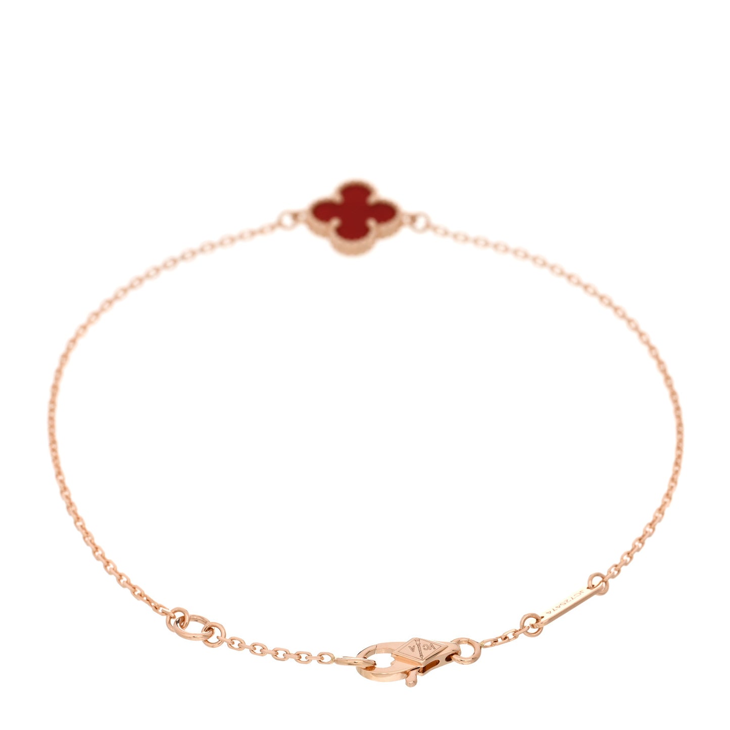 18K Rose Gold Carnelian Sweet Alhambra Bracelet