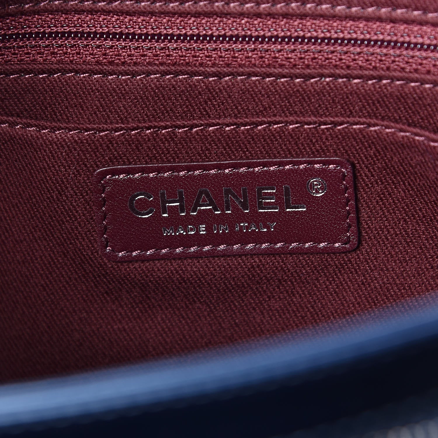 Chanel Glazed Calfskin Quilted Coco Pleats Clutch Navy 6 of 8