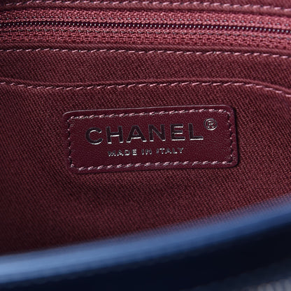 Chanel Glazed Calfskin Quilted Coco Pleats Clutch Navy 6 of 8