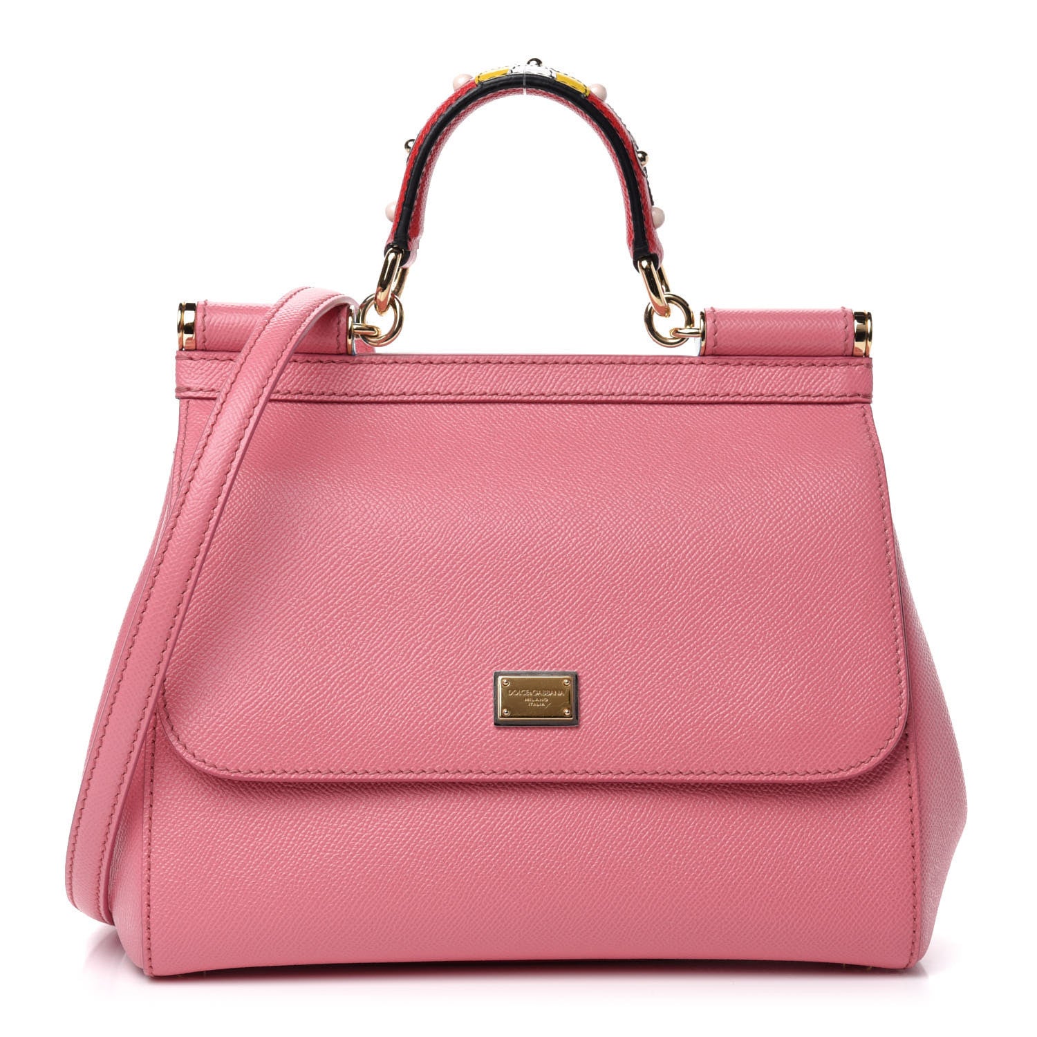 Dolce & Gabbana Dauphine Embellished Medium Miss Sicily Satchel Pink 1 of 11
