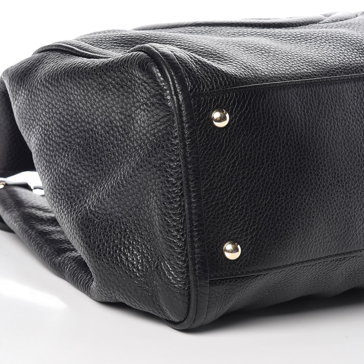 Pebbled Calfskin Medium Soho Shoulder Bag Black