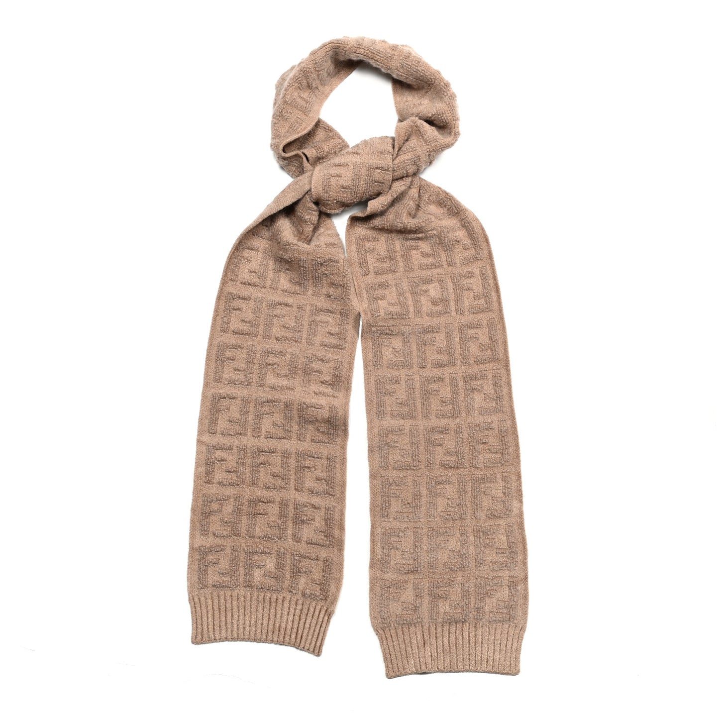 Wool FF Scarf Beige
