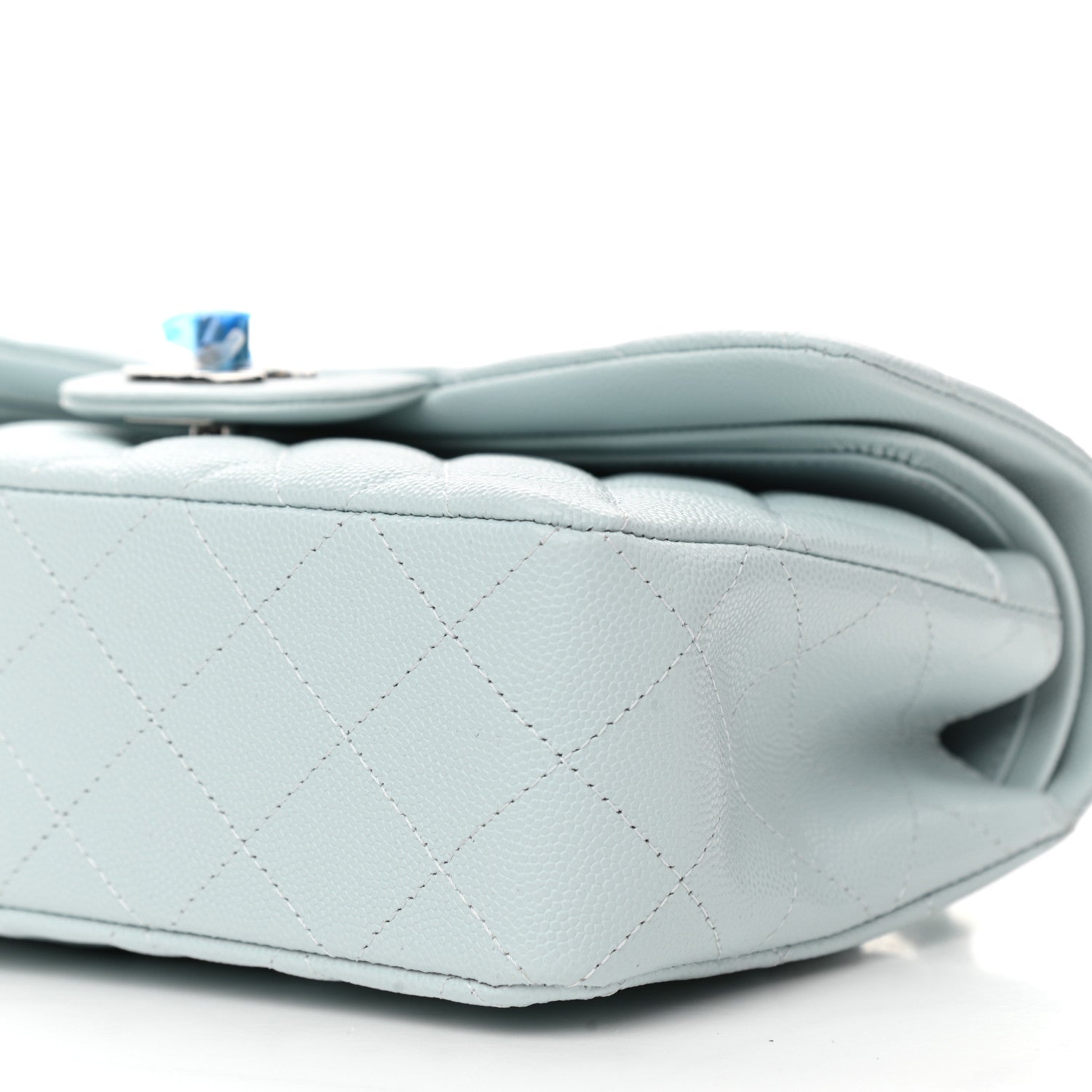 Chanel Caviar Quilted Small Double Flap Light Blue 9 of 10