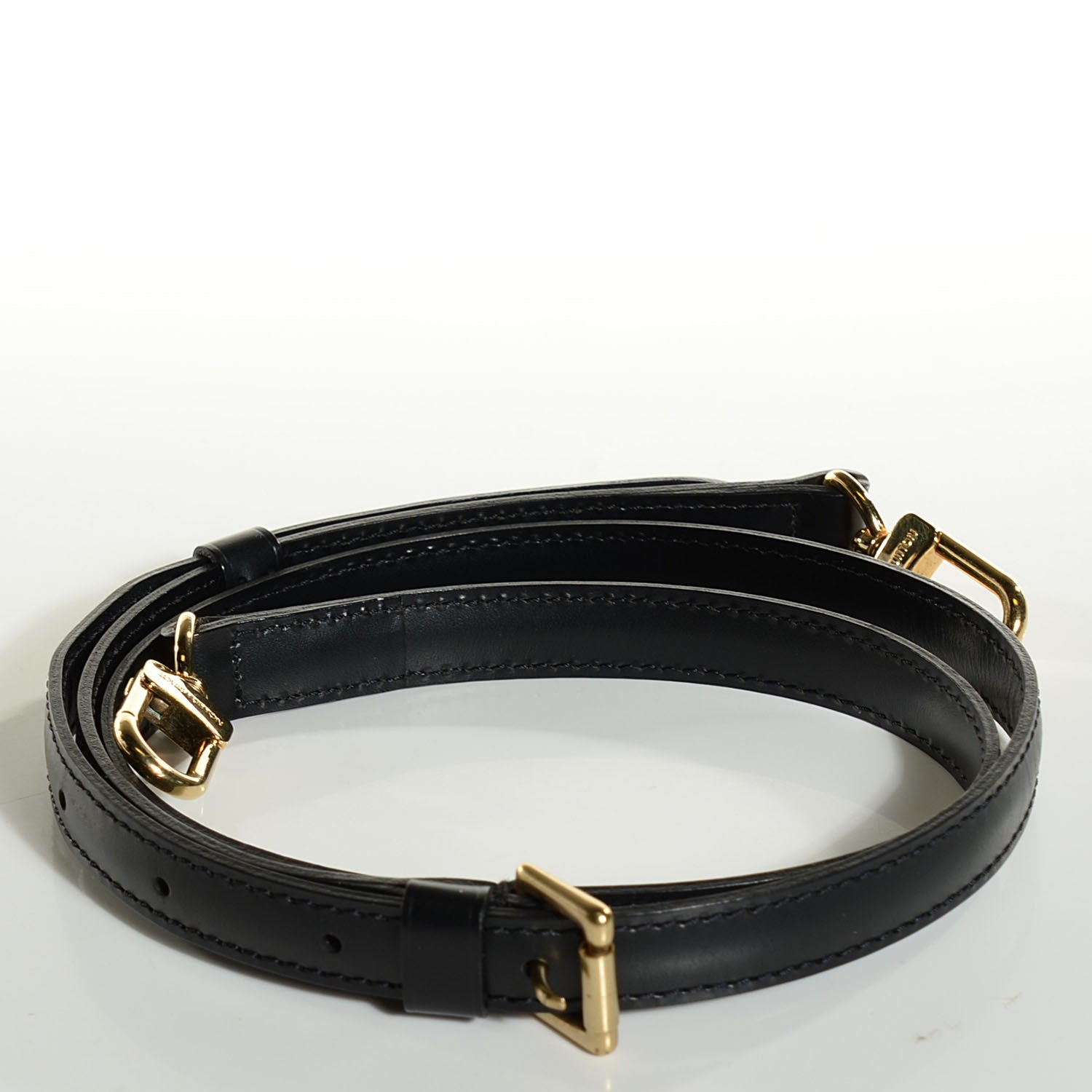 Louis Vuitton Leather Adjustable Shoulder Strap Black 104411