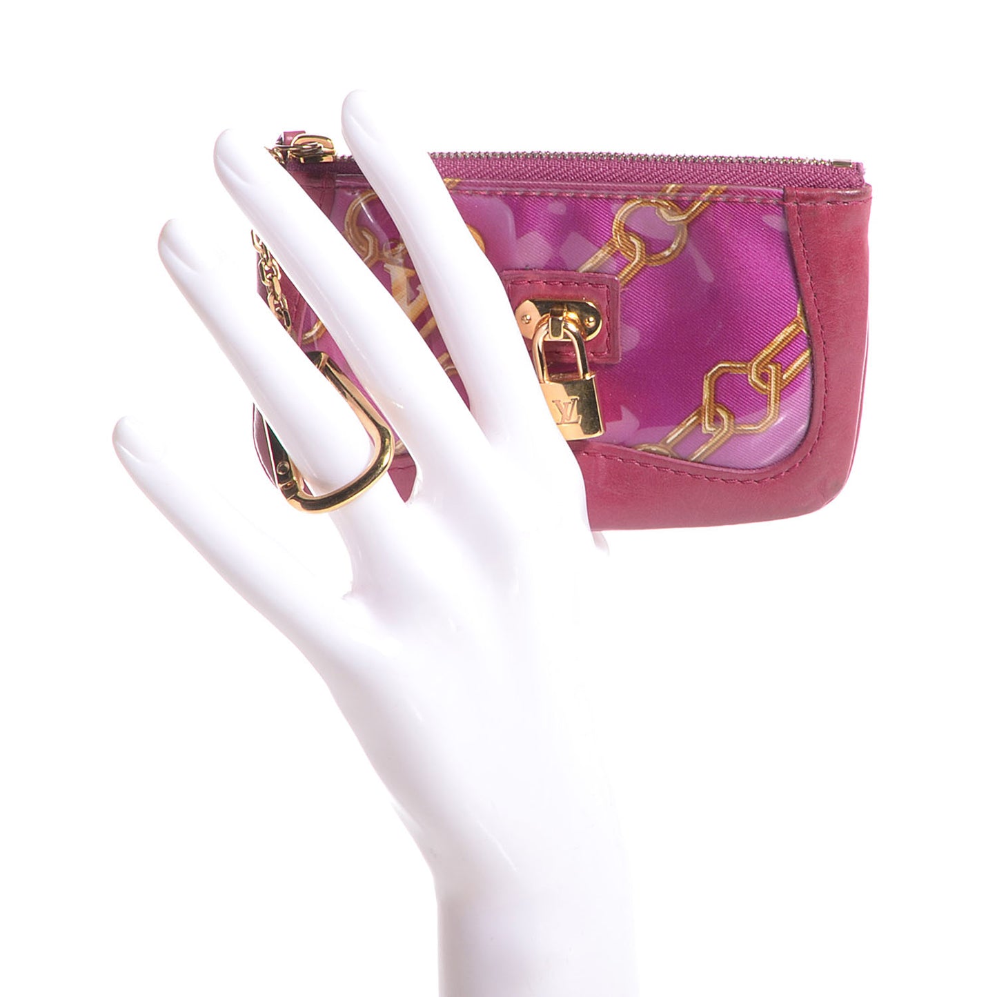 Monogram Charms Key Pouch Fuchsia