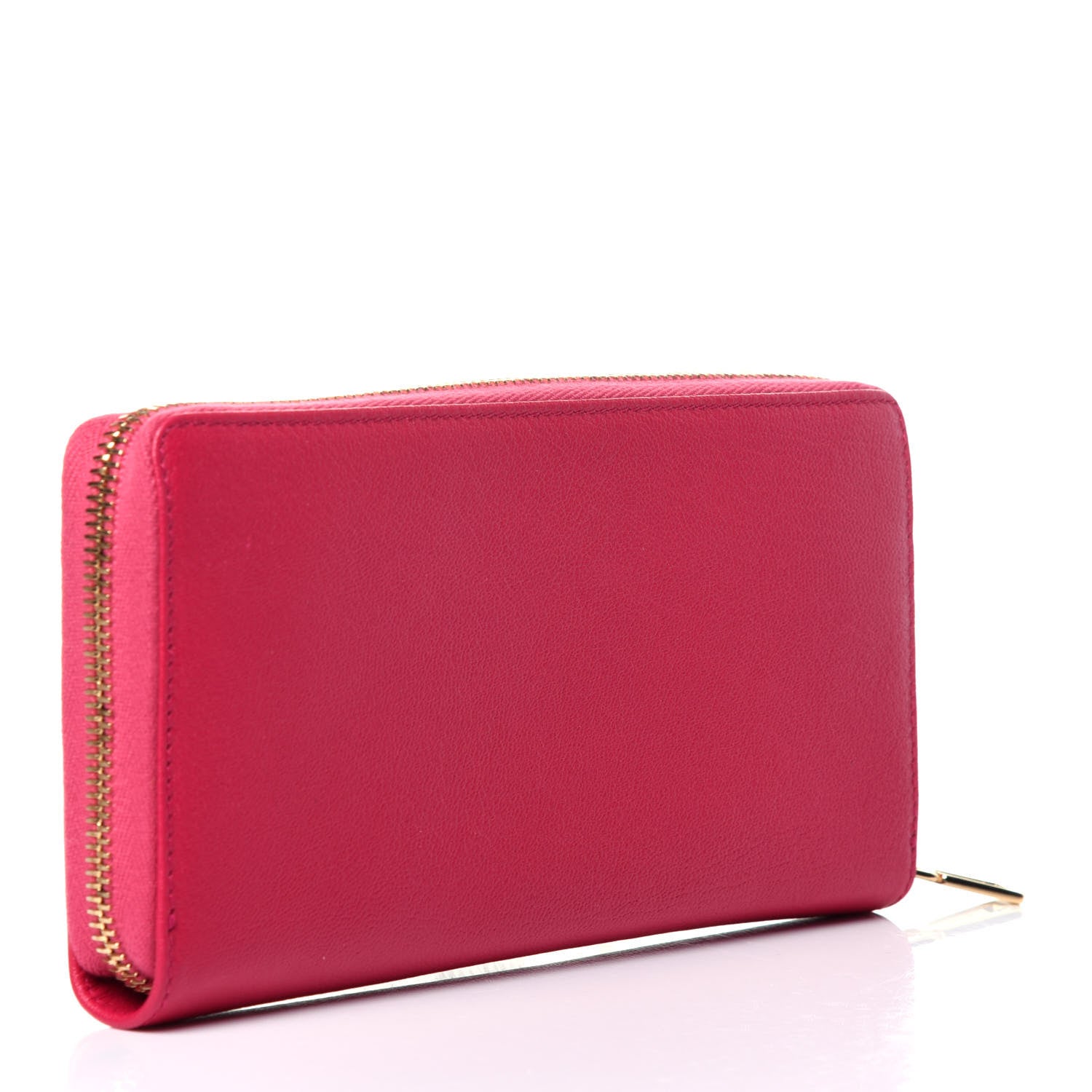 Saint Laurent Chevre Belle De Jour Zip Around Wallet Fuchsia 3 of 9