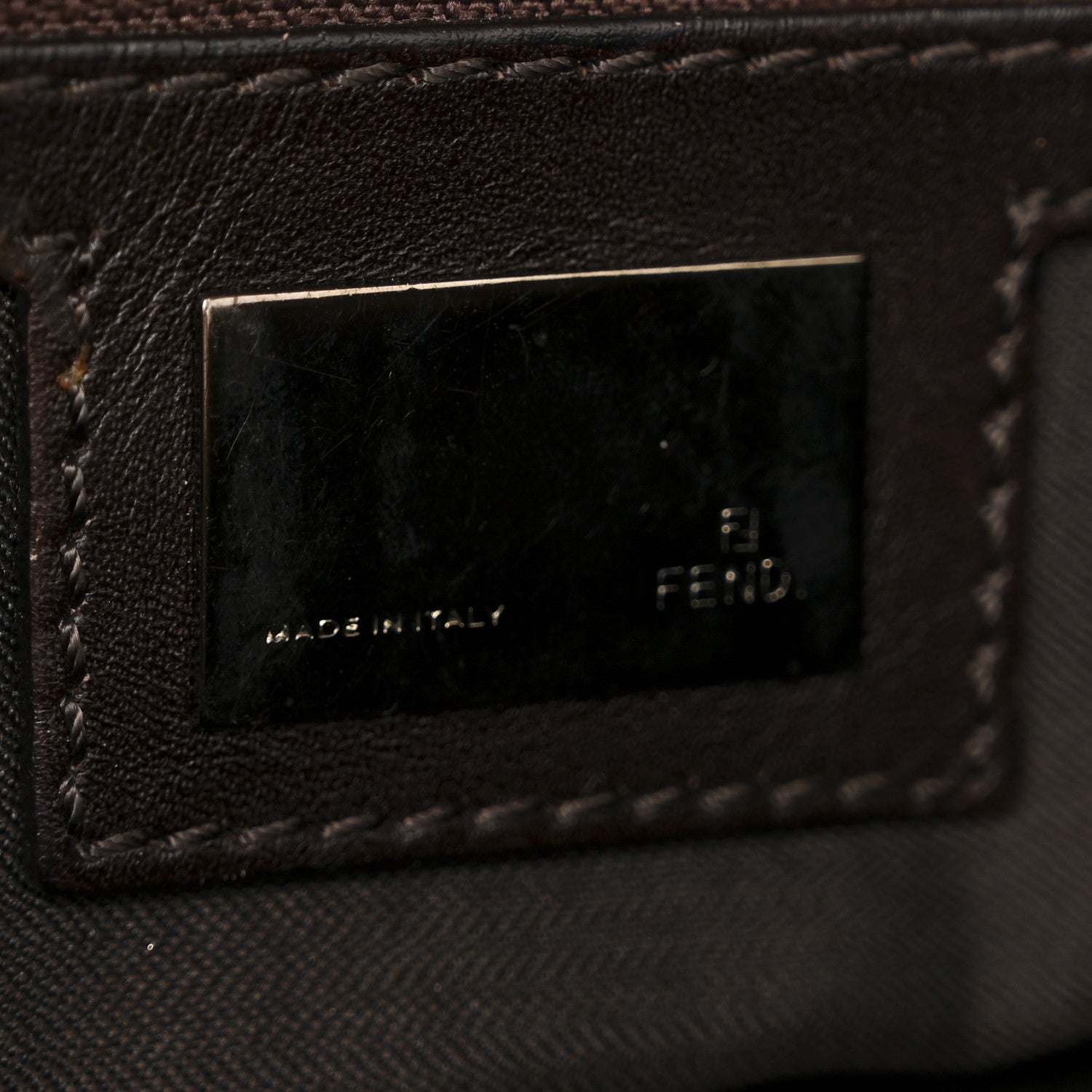Fendi Zucchino Baguette Toro Mogano Panna 6 of 13
