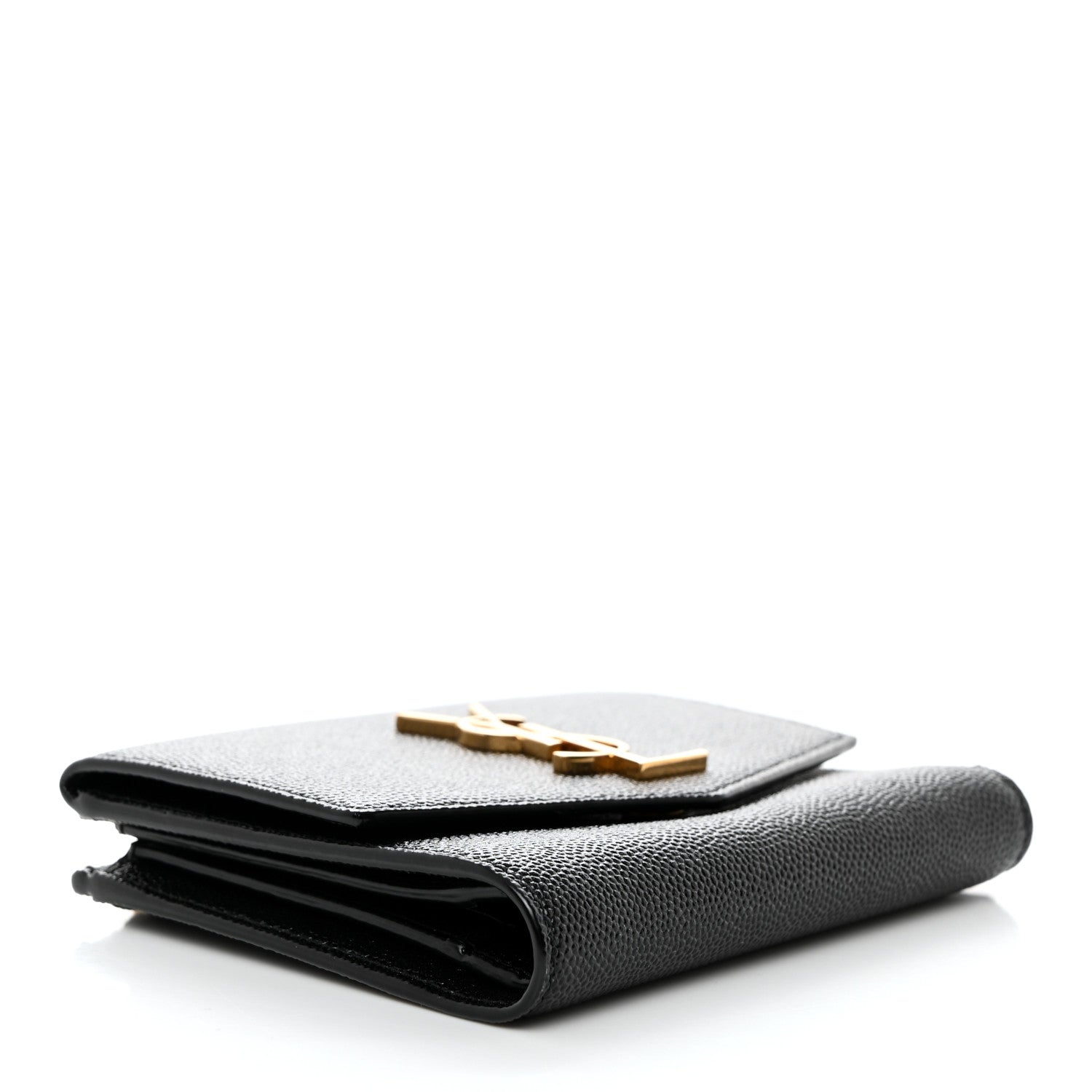 Saint Laurent Grain De Poudre Monogram Bi-Fold Wallet Black 4 of 9