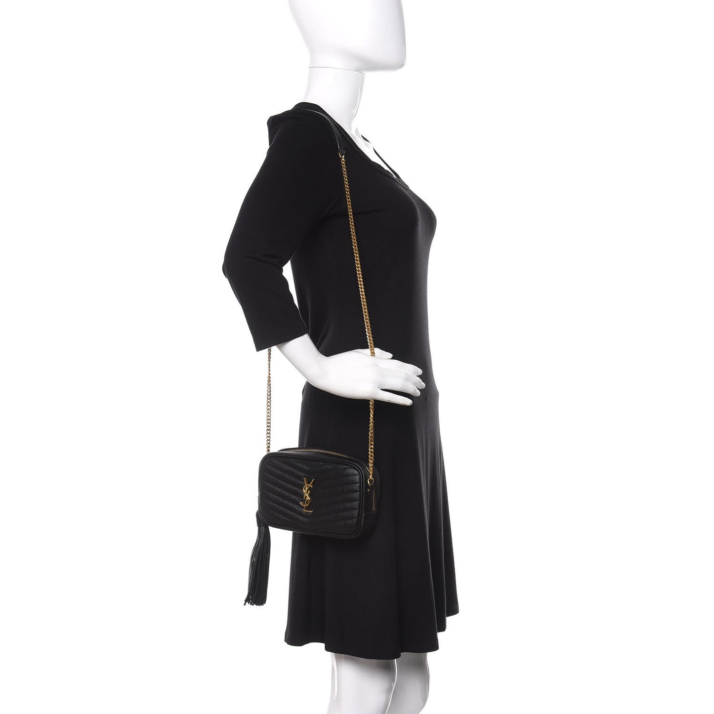 Grain De Poudre Matelasse Monogram Mini Lou Camera Bag Black