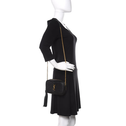 Saint Laurent Grain De Poudre Matelasse Monogram Mini Lou Camera Bag Black 2 of 10