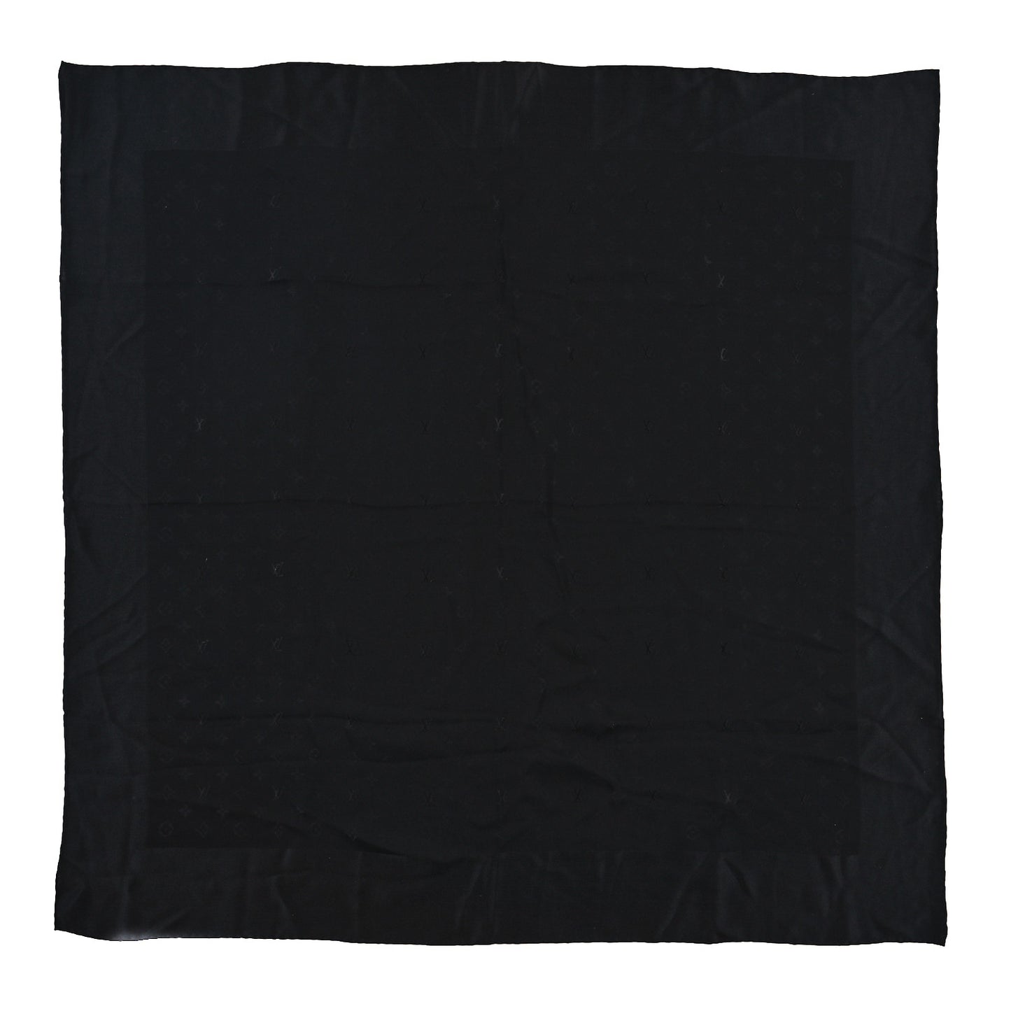 Silk Monogram Monaco Square Scarf Black