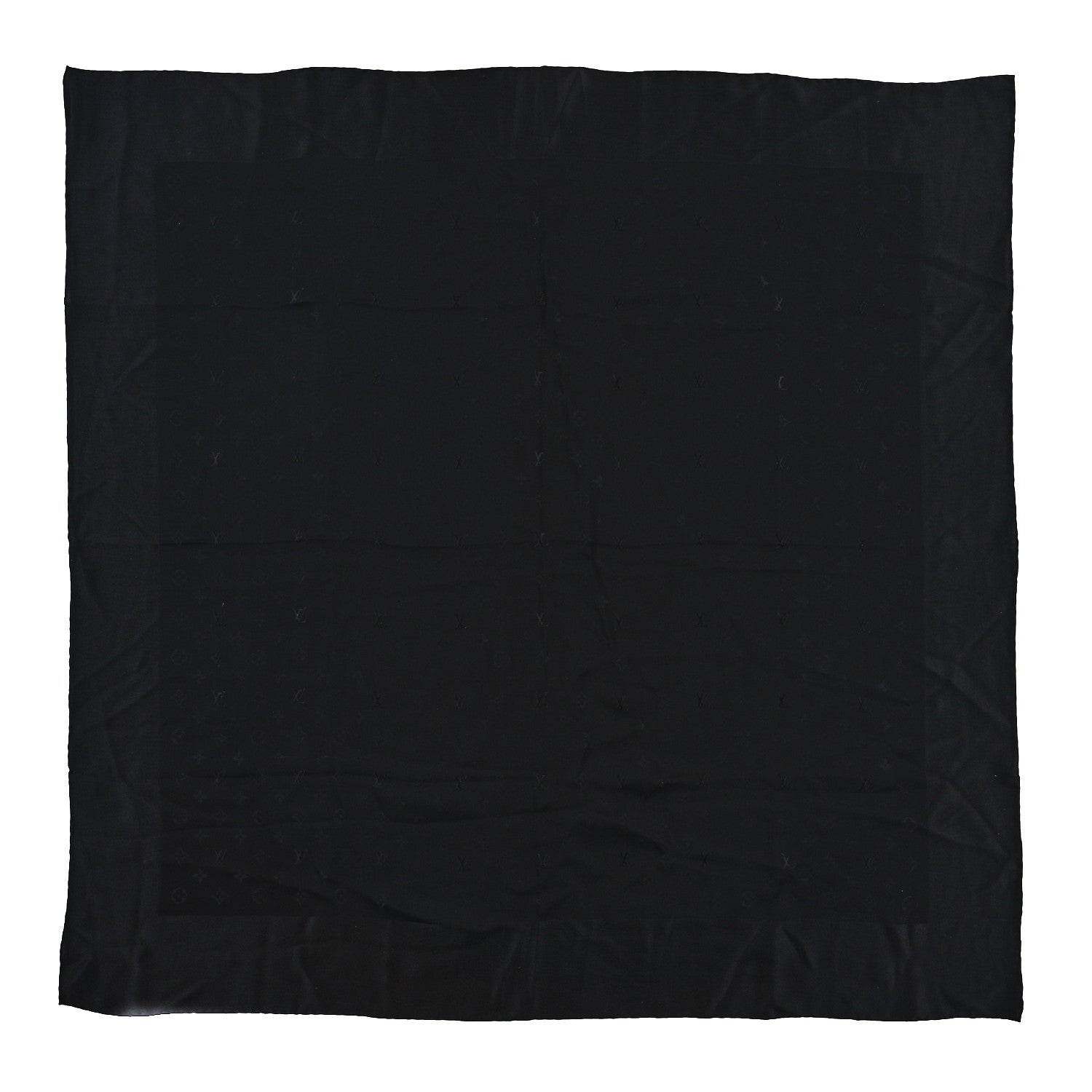 Louis Vuitton Silk Monogram Monaco Square Scarf Black 1 of 4