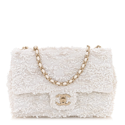 Chanel Sequin Small Single Flap White 1 of 10