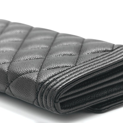 Chanel Caviar Quilted Large Boy Gusset Flap Wallet Black 12 of 13