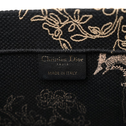 Christian Dior Canvas Embroidered Large Ornamental Cornely Book Tote Black Beige 6 of 10