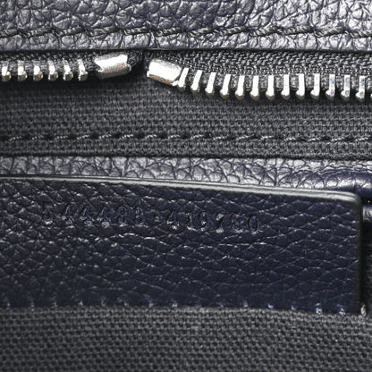 Alexander McQueen Pebbled Calfskin Small Skull Padlock Zip Around Tote Navy 7 of 10