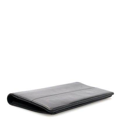 Chanel Lambskin Embossed Logo Yen Wallet Black 4 of 7