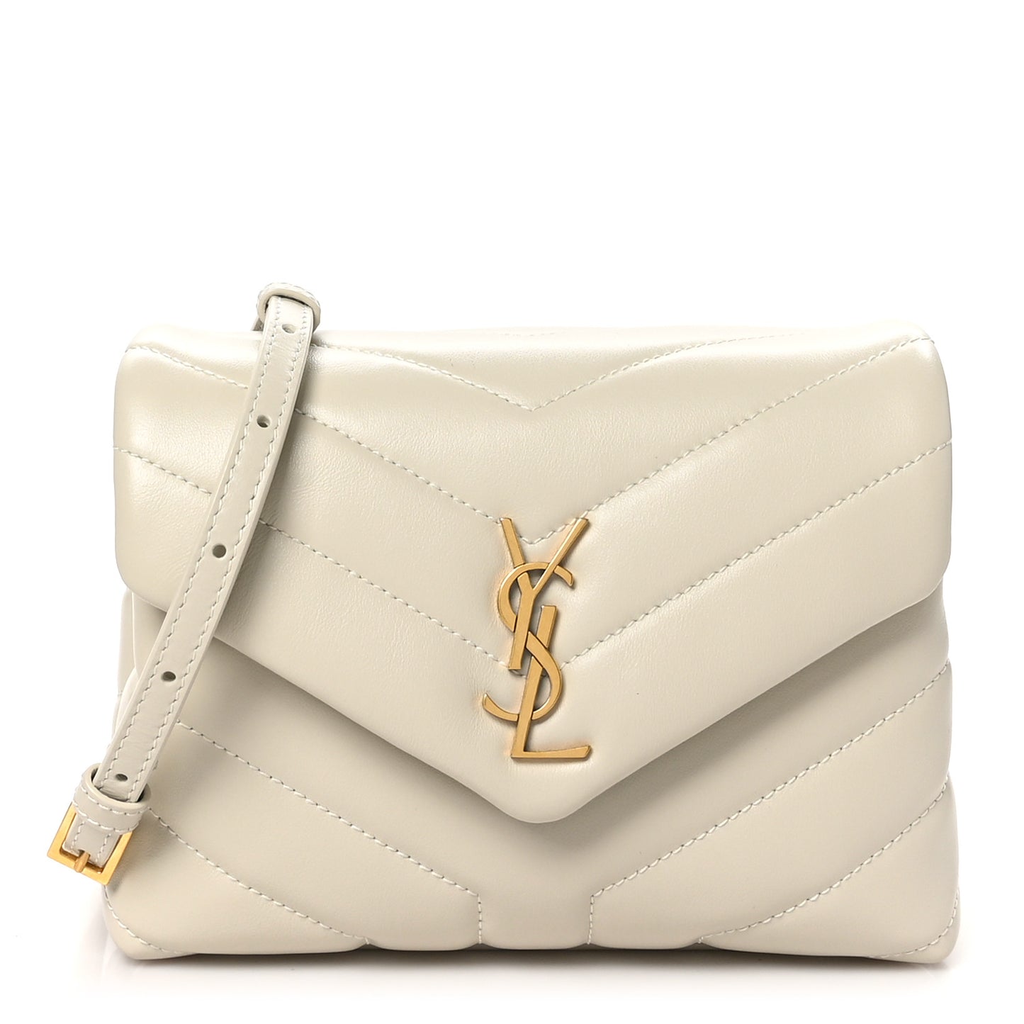 Calfskin Y Quilted Monogram Toy Loulou Crossbody Bag Crema Soft