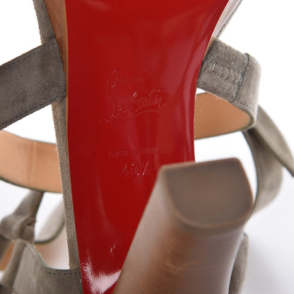 Christian Louboutin Veau Velours Corsini Platform 100 Sandals 40.5 Argile 8 of 12