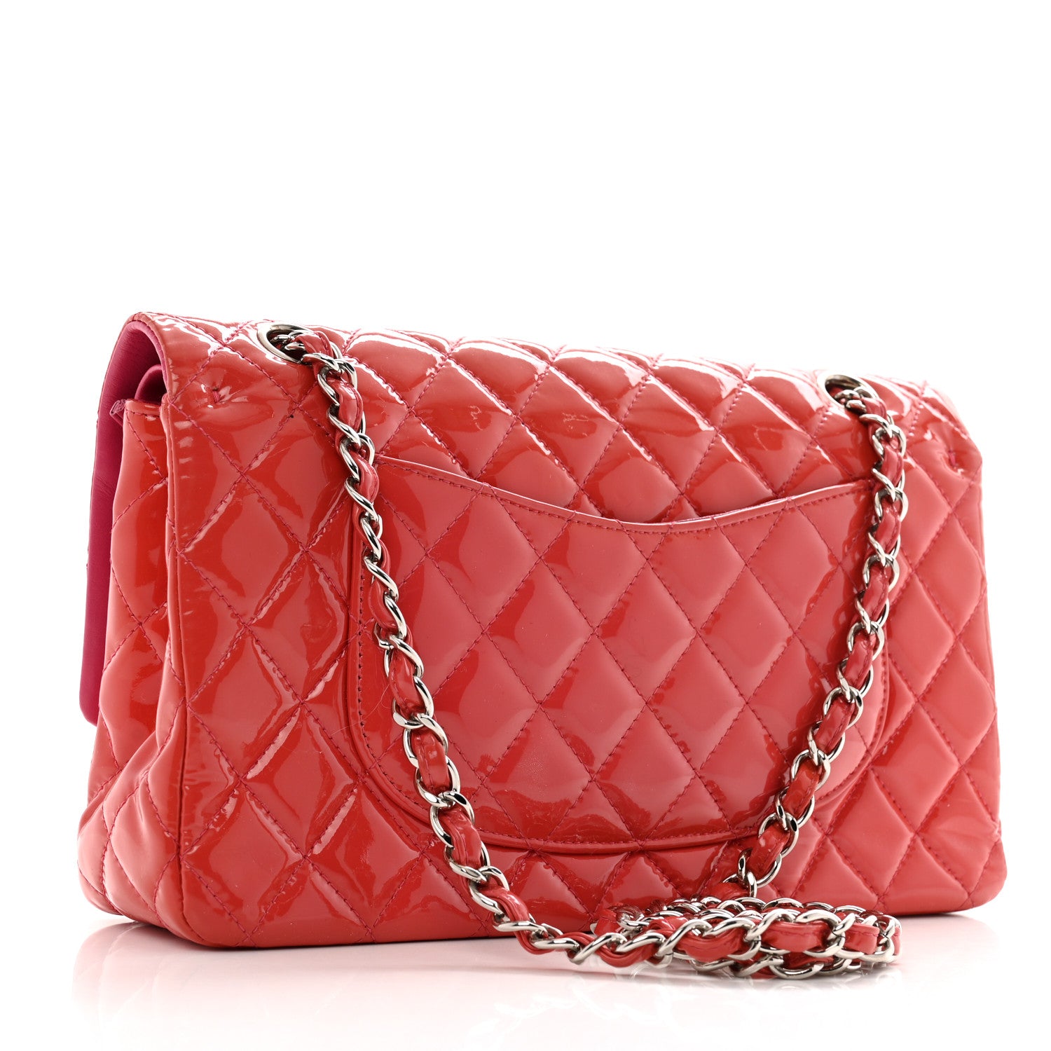 Chanel Patent Quilted Medium Double Flap Pink 3 of 14