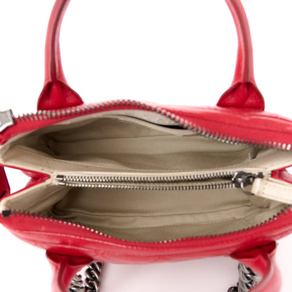 Chanel Shiny Sheepskin Quilted Small Shopping Tote Red 5 of 11