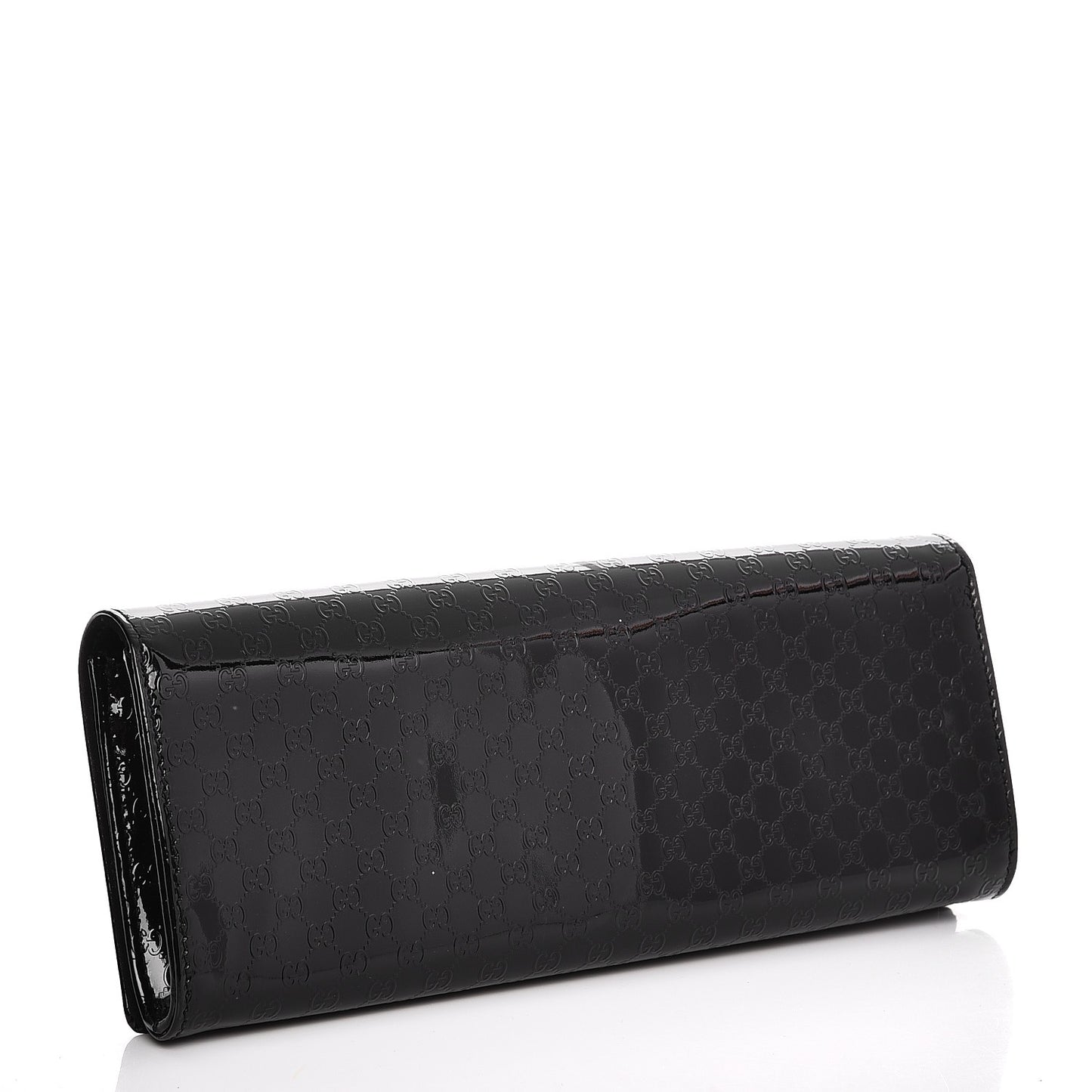 Patent Microguccissima Small Broadway Clutch Black