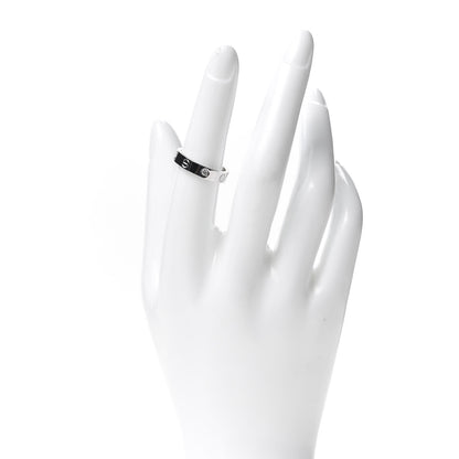 Cartier 18K White Gold Diamond 4mm LOVE Wedding Band Ring 53 6.25 2 of 5