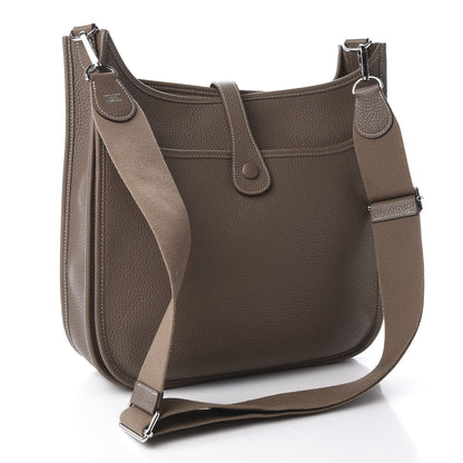 Hermes Taurillon Clemence Evelyne III GM Etoupe 2 of 10