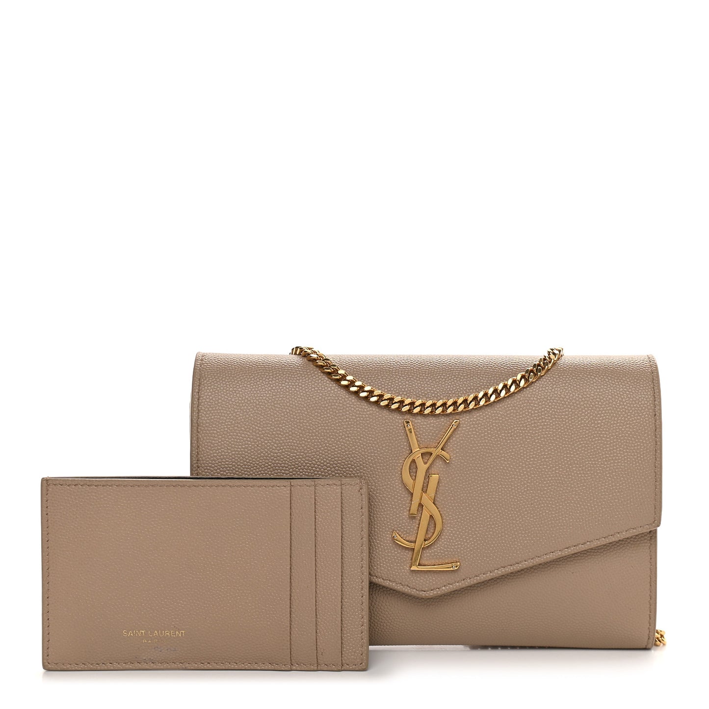 Grain De Poudre Monogram Uptown Chain Wallet Dark Beige
