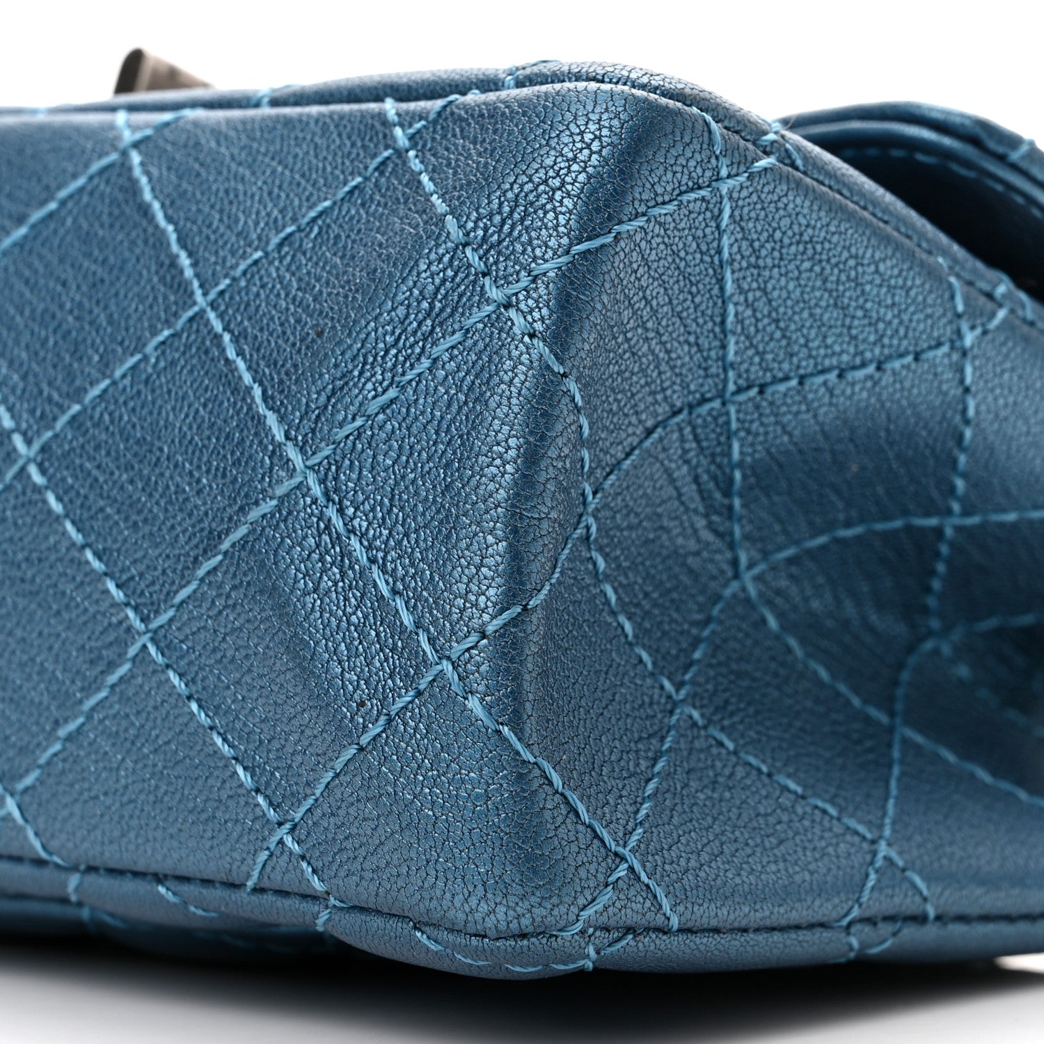 Chanel Metallic Sheepskin Quilted 2.55 Reissue Mini Flap Blue 10 of 11