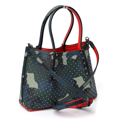 Christian Louboutin Calfskin Loubi Camouflage Spiked Mini Cabarock Shopper Tote Multicolor 3 of 8