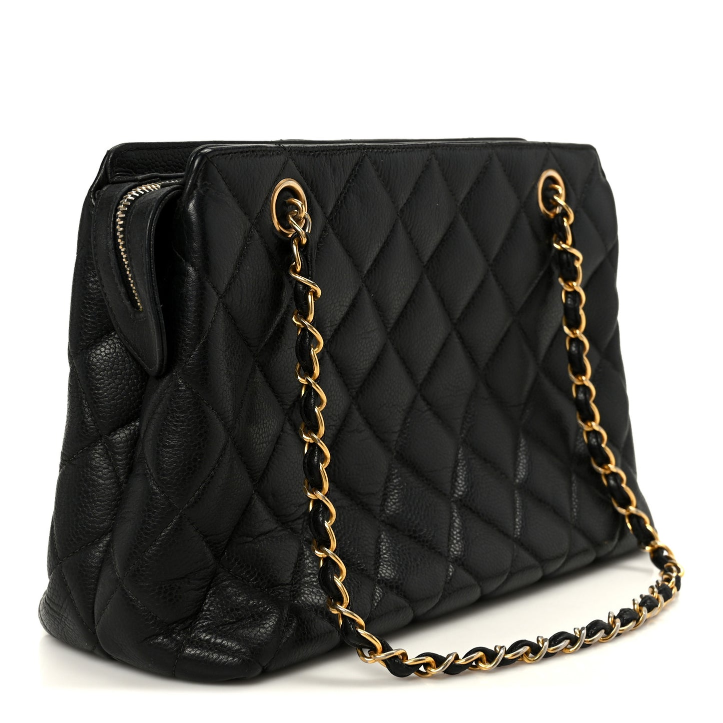 Caviar Quilted Shoulder Bag Black