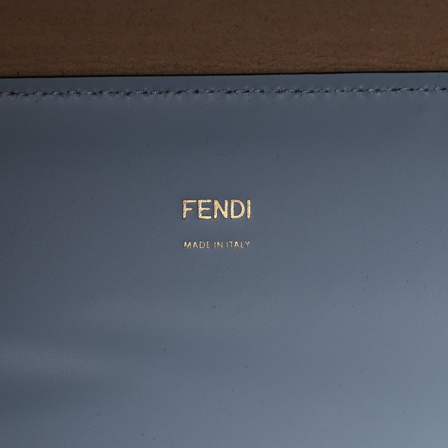 Fendi Vitello King Plexiglass Logo Embossed Medium Fendi Sunshine Shopper Tote Azzurro Baby 6 of 10
