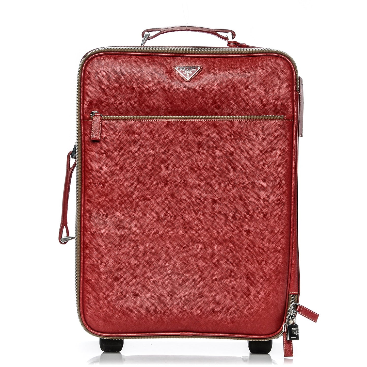Saffiano Trolley Luggage Fuoco