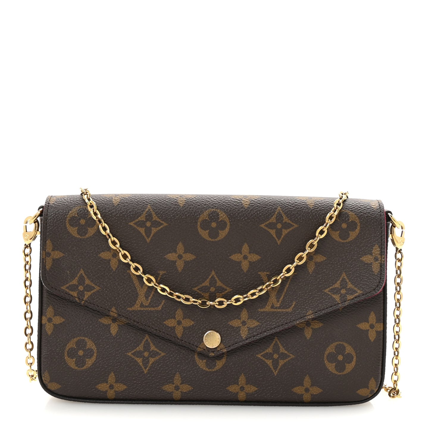 Monogram Pochette Felicie Chain Wallet Fuchsia