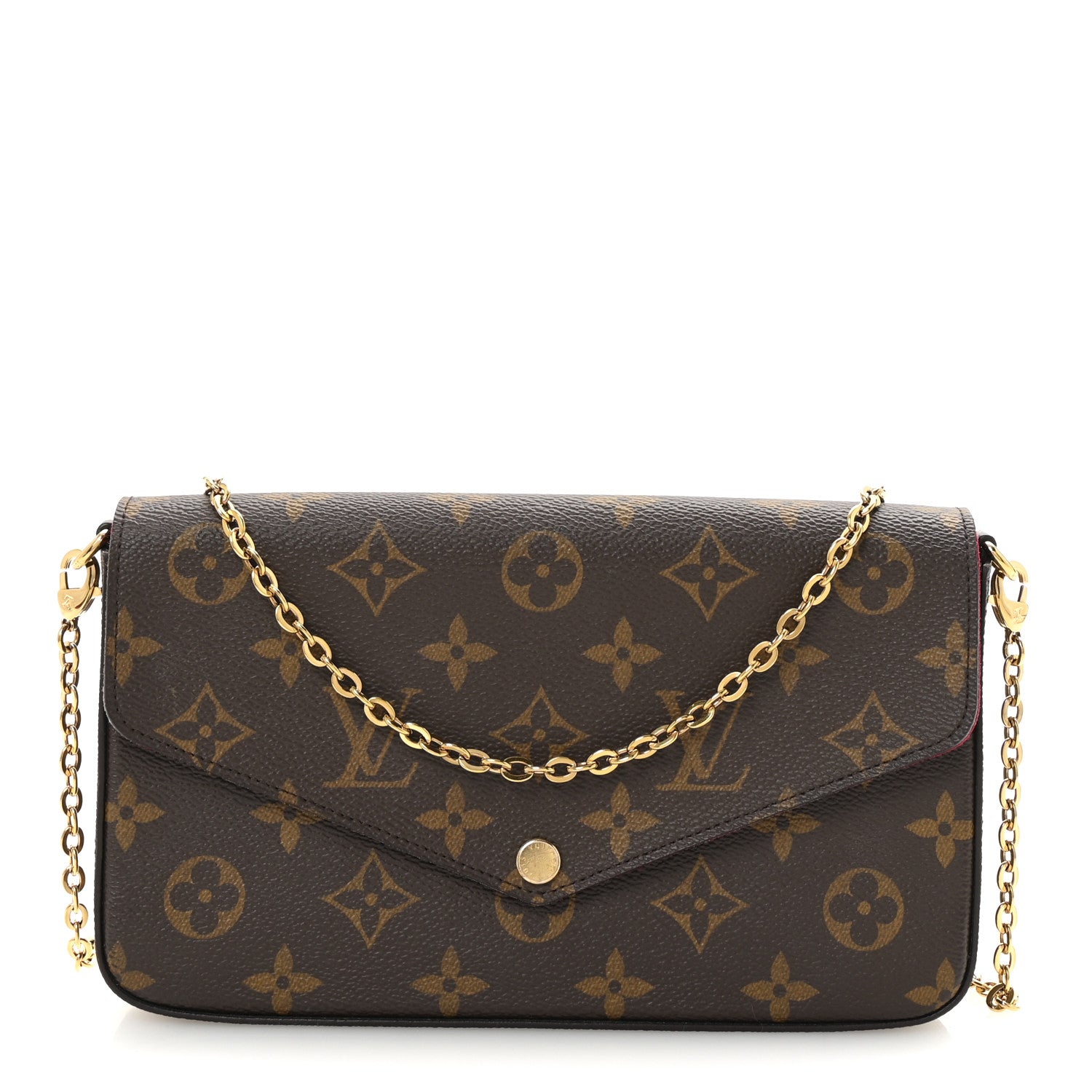 Louis Vuitton Monogram Pochette Felicie Chain Wallet Fuchsia 1 of 10