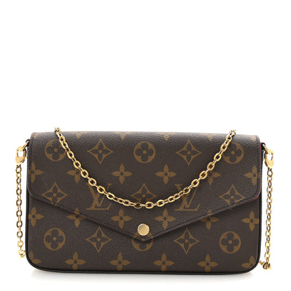Louis Vuitton Monogram Pochette Felicie Chain Wallet Fuchsia 1 of 10