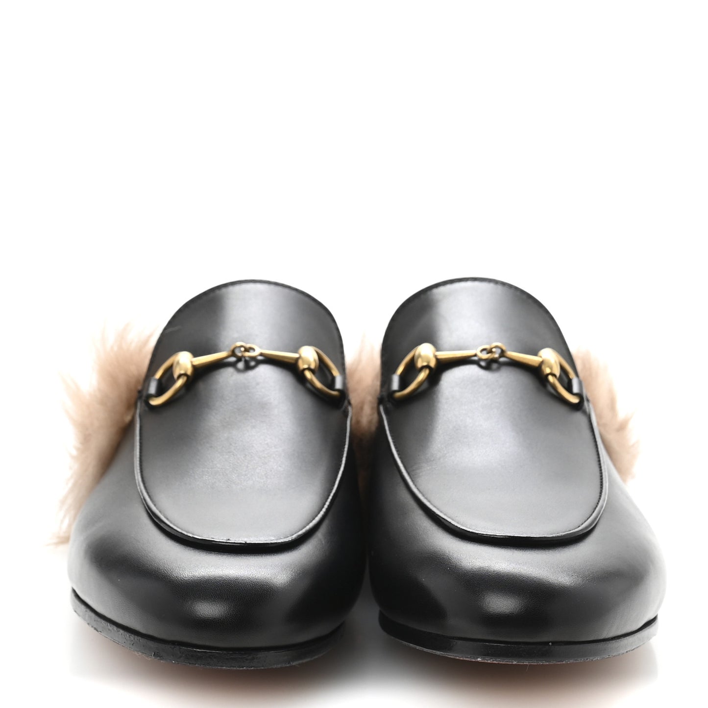 Calfskin Fur Womens Princetown Slippers 38 Black